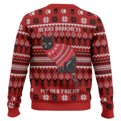 Hooktab Black Cat Hekki Darkness My Old Friend Ugly Christmas Sweater