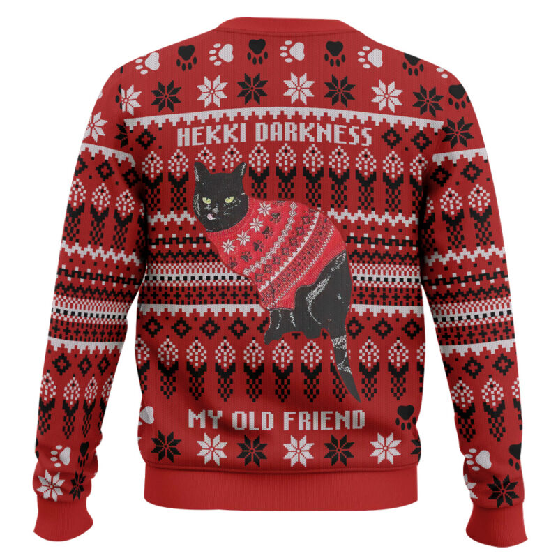 Hooktab Black Cat Hekki Darkness My Old Friend Ugly Christmas Sweater Hooktab Black Cat Hekki Darkness My Old Friend Ugly Christmas Sweater