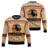 Hooktab Black Cat I Do What I Want Ugly Christmas Sweater
