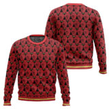 Hooktab Black Cat Pattern Ugly Christmas Sweater