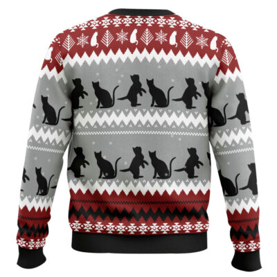 Hooktab Black Cat Tree Killer Ugly Christmas Sweater
