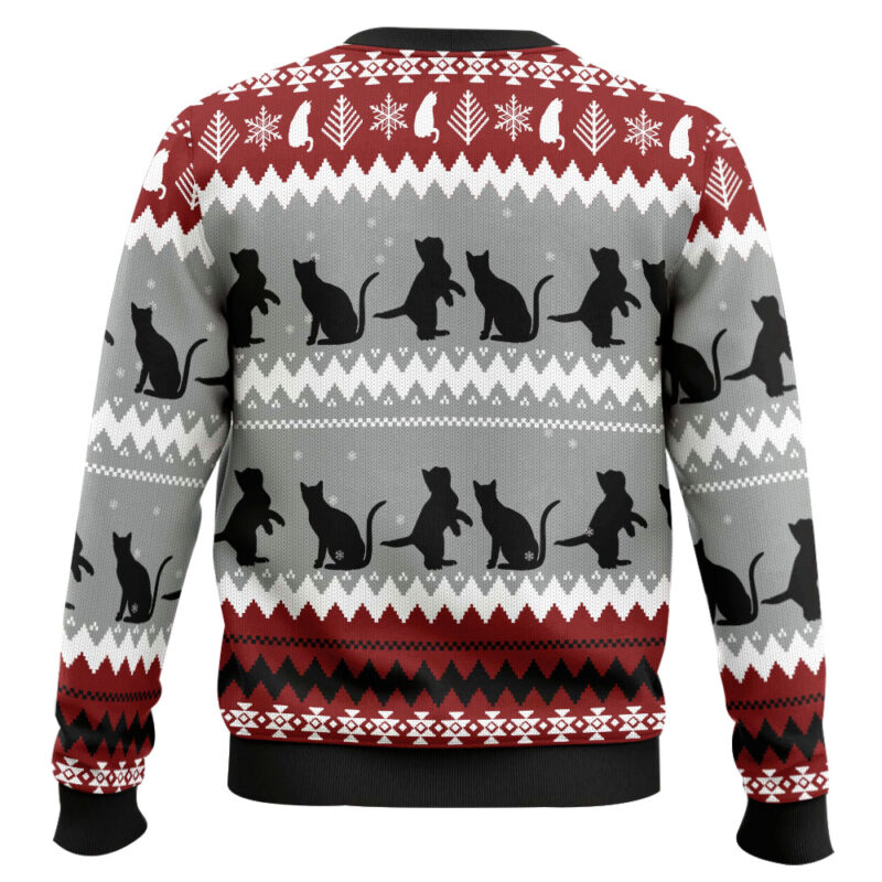 Hooktab Black Cat Tree Killer Ugly Christmas Sweater Hooktab Black Cat Tree Killer Ugly Christmas Sweater