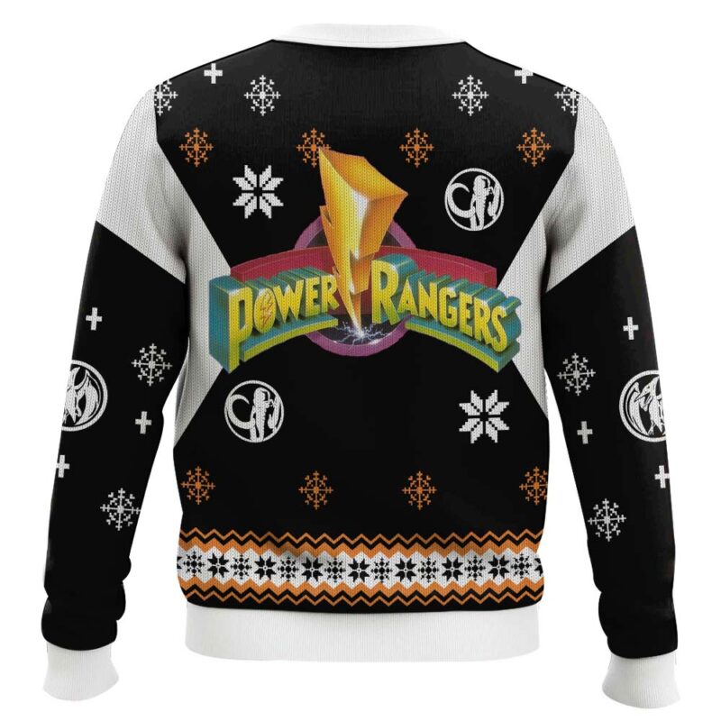 Hooktab Black Ranger Mighty Morphin Power Ranger Ugly Christmas Sweater Hooktab Black Ranger Mighty Morphin Power Ranger Ugly Christmas Sweater
