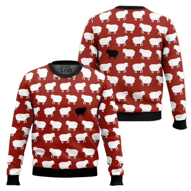 Hooktab Black Sheep Ugly Christmas Sweater Hooktab Black Sheep Ugly Christmas Sweater