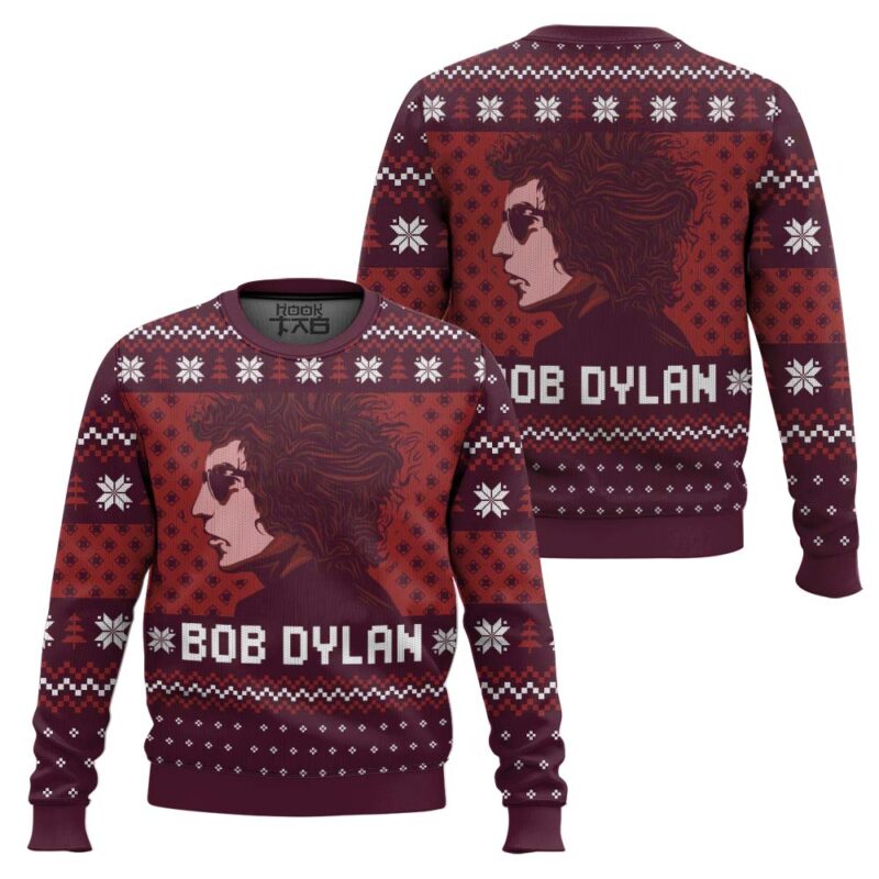 Hooktab Blood On The Tracks Bob Dylan Ugly Christmas Sweater Hooktab Blood On The Tracks Bob Dylan Ugly Christmas Sweater