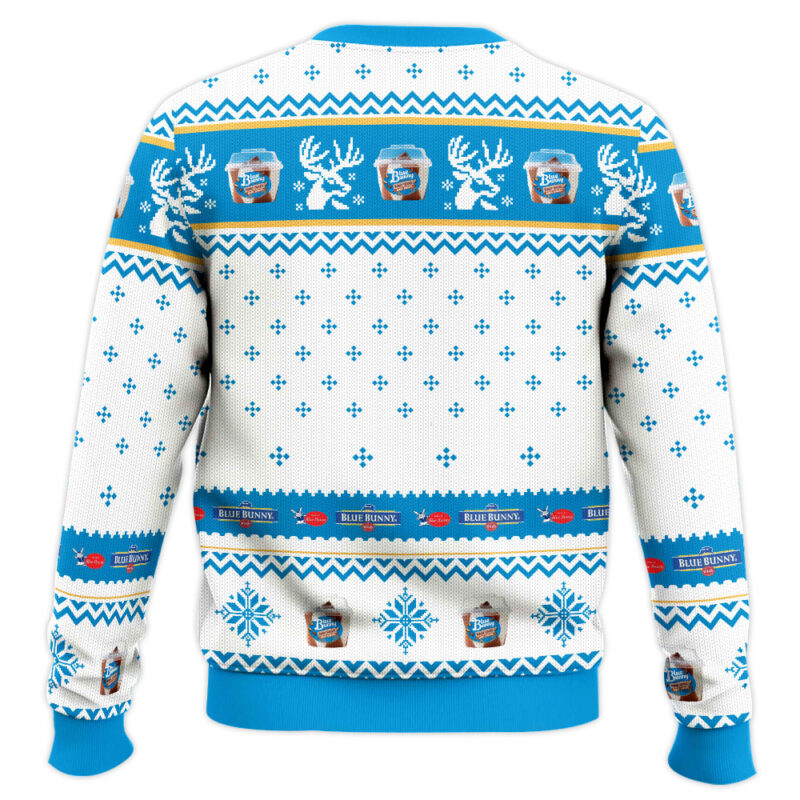 Hooktab Blue Bunny Ugly Christmas Sweater Hooktab Blue Bunny Ugly Christmas Sweater
