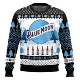 Hooktab Blue Moon Belgian White Ugly Christmas Sweater