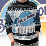Hooktab Blue Moon Belgian White Ugly Christmas Sweater