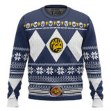 Hooktab Blue Ranger Mighty Morphin Power Ranger Ugly Christmas Sweater