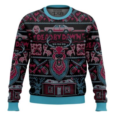 Hooktab Blue Threat Dead By Dawn Ugly Christmas Sweater