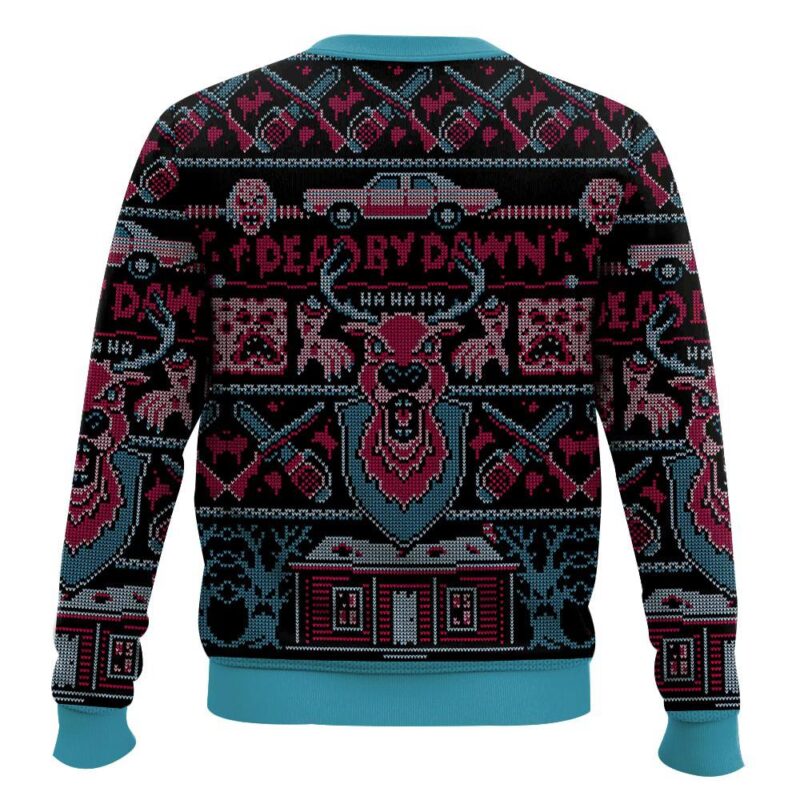 Hooktab Blue Threat Dead By Dawn Ugly Christmas Sweater Hooktab Blue Threat Dead By Dawn Ugly Christmas Sweater