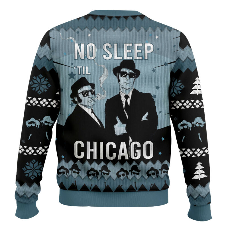 Hooktab Blues Brothers No Sleep Til Chicago Ugly Christmas Sweater Hooktab Blues Brothers No Sleep Til Chicago Ugly Christmas Sweater