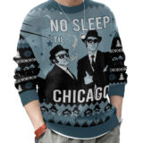 Hooktab Blues Brothers No Sleep Til Chicago Ugly Christmas Sweater