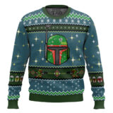 Hooktab Boba Fett Helmet Star Wars Ugly Christmas Sweater