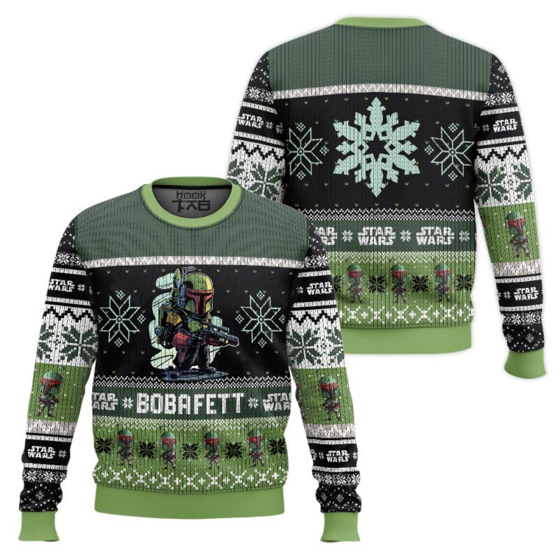 Hooktab Boba Fett Star Wars Ugly Christmas Sweater Hooktab Boba Fett Star Wars Ugly Christmas Sweater
