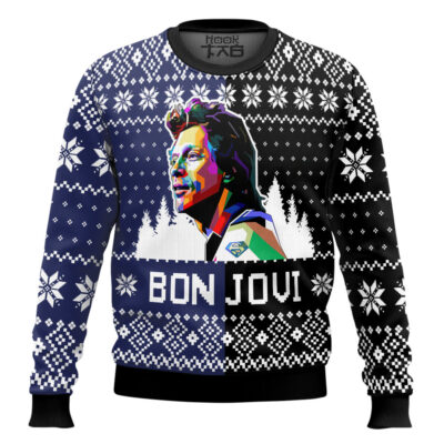 Hooktab Bon Jovi Ugly Christmas Sweater