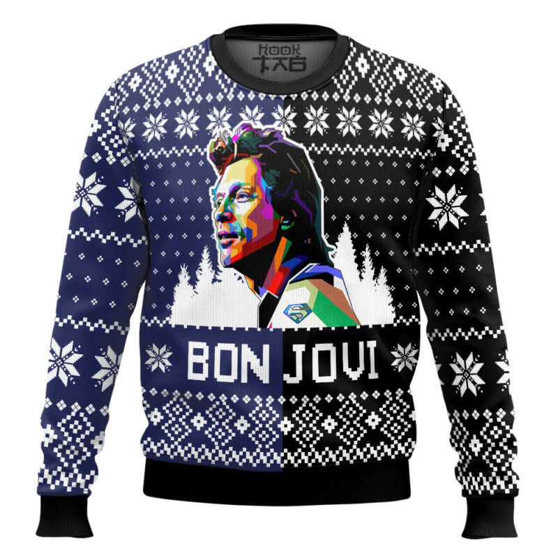 Hooktab Bon Jovi Ugly Christmas Sweater