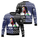 Hooktab Bon Jovi Ugly Christmas Sweater