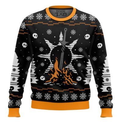 Hooktab Bonfires Dark Souls Ugly Christmas Sweater