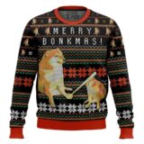Hooktab Bonkmas Cheems Doge Meme Ugly Christmas Sweater