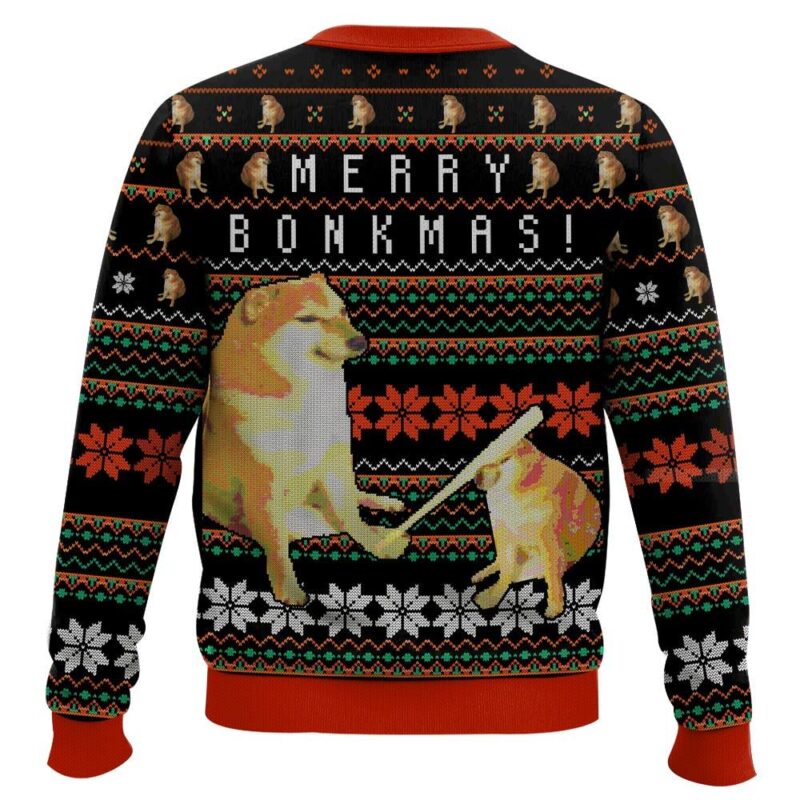 Hooktab Bonkmas Cheems Doge Meme Ugly Christmas Sweater Hooktab Bonkmas Cheems Doge Meme Ugly Christmas Sweater