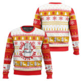 Hooktab Born To Drink Budweiser Ugly Christmas Sweater