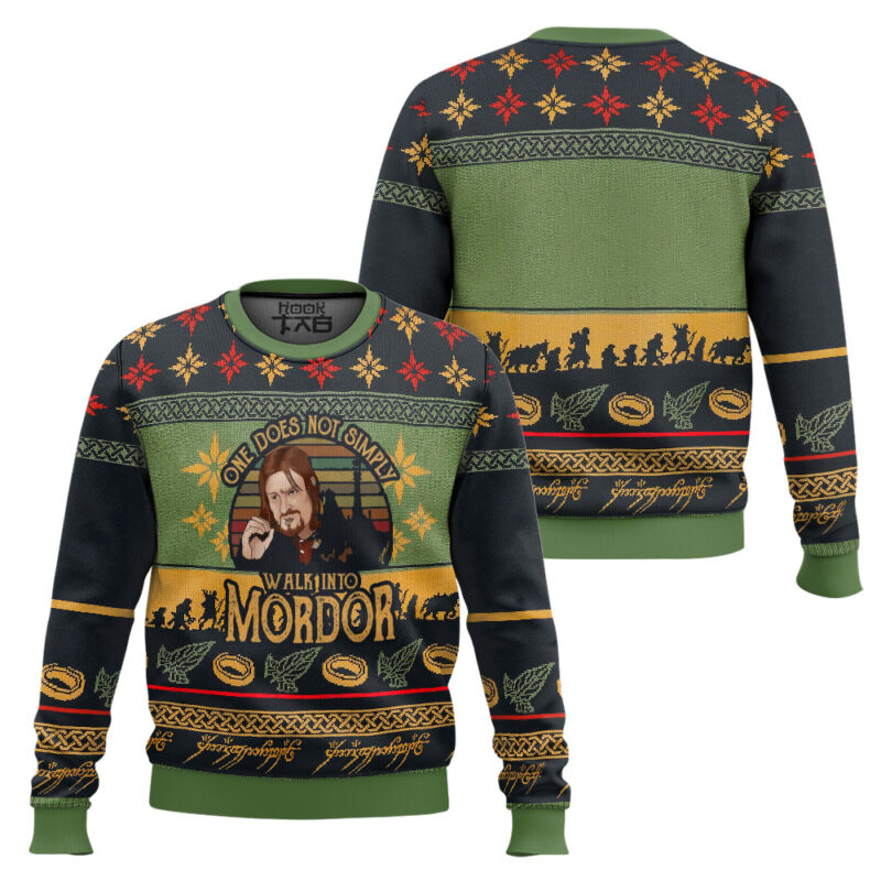 Hooktab Boromir Simply Walk Into Mordor The Lord Of The Rings Ugly Christmas Sweater Hooktab Boromir Simply Walk Into Mordor The Lord Of The Rings Ugly Christmas Sweater