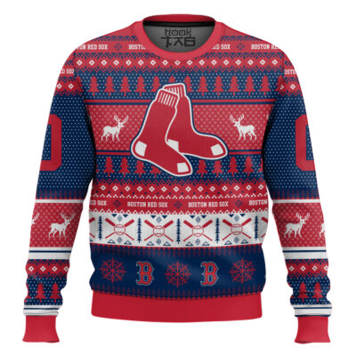 Hooktab Boston Red Sox - Custom Name And Number Ugly Sweater