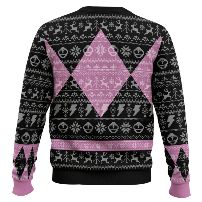 Hooktab Bow Of Darkness Pink Power Ranger Ugly Christmas Sweater Hooktab Bow Of Darkness Pink Power Ranger Ugly Christmas Sweater