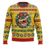 Hooktab Bowser Wreath Mario Bros Ugly Christmas Sweater