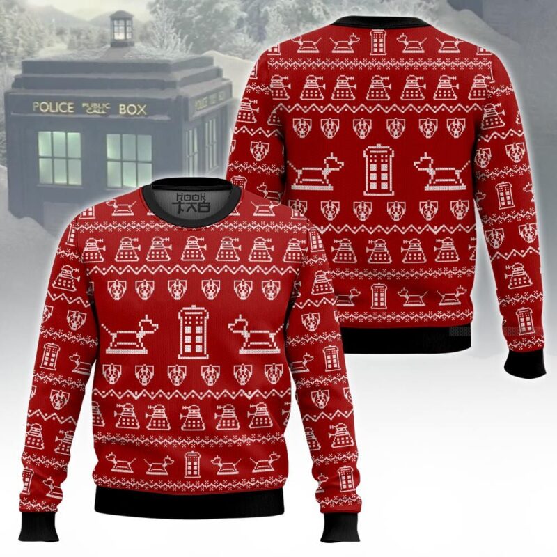 Hooktab Bowties Are Cool Doctor Who Ugly Christmas Sweater Hooktab Bowties Are Cool Doctor Who Ugly Christmas Sweater