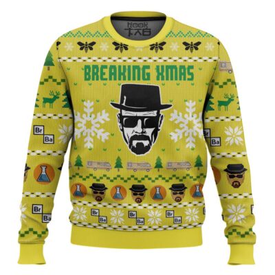 Hooktab Breaking Xmas Br Ba Breaking Bad Ugly Christmas Sweater