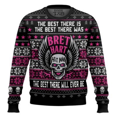 Hooktab Brett Hart Hitman WWE Ugly Christmas Sweater