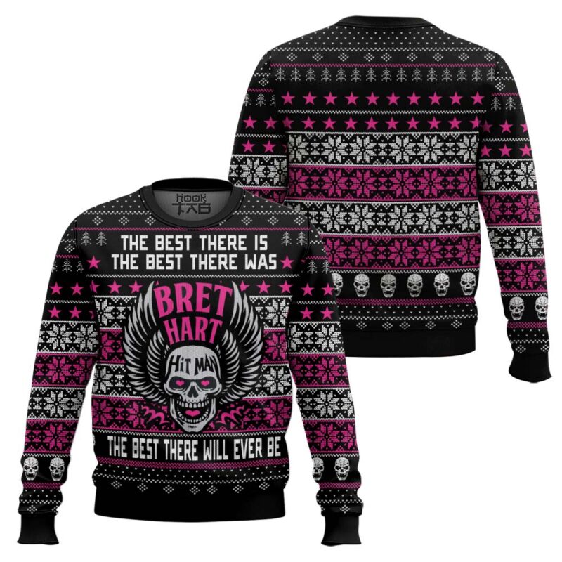 Hooktab Brett Hart Hitman WWE Ugly Christmas Sweater Hooktab Brett Hart Hitman WWE Ugly Christmas Sweater