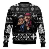 Hooktab Brian Johnson And Angus Young AC/DC Ugly Christmas Sweater