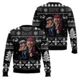 Hooktab Brian Johnson And Angus Young AC/DC Ugly Christmas Sweater
