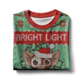 Hooktab Bright Light Gizmo Gremlins Ugly Christmas Sweater