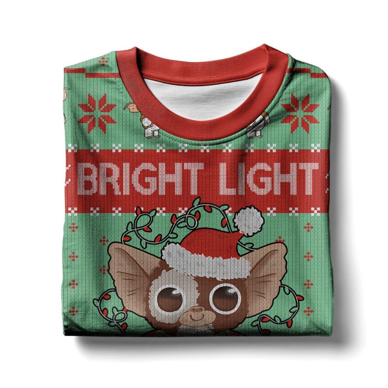 Hooktab Bright Light Gizmo Gremlins Ugly Christmas Sweater Hooktab Bright Light Gizmo Gremlins Ugly Christmas Sweater