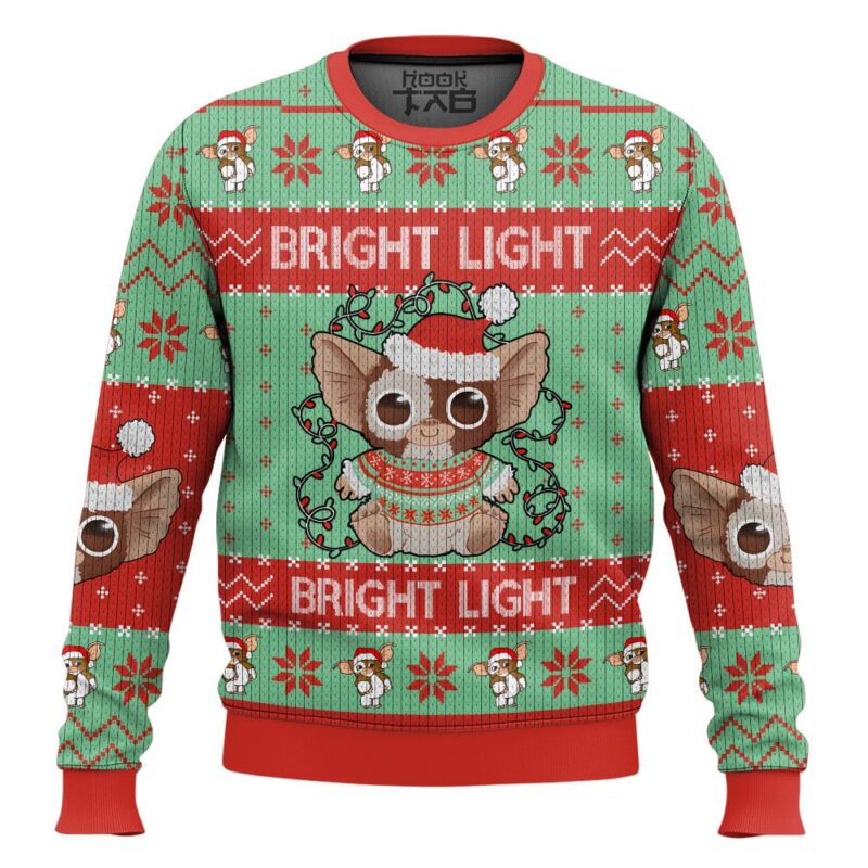 Hooktab Bright Light Gizmo Gremlins Ugly Christmas Sweater