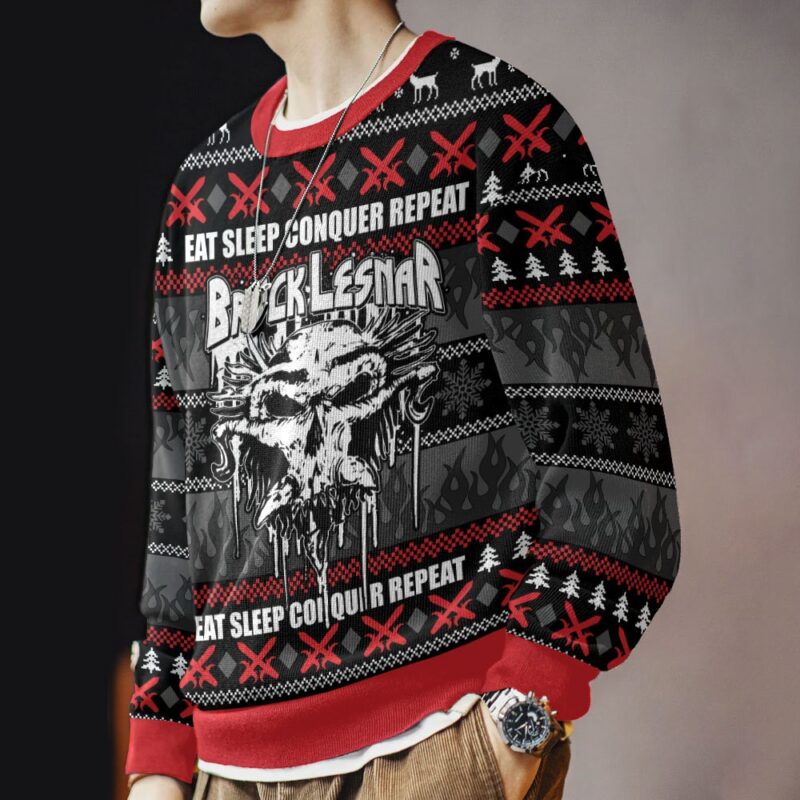 Hooktab Brock Lesnar Eat Sleep Conquer Repeat WWE Ugly Christmas Sweater Hooktab Brock Lesnar Eat Sleep Conquer Repeat WWE Ugly Christmas Sweater