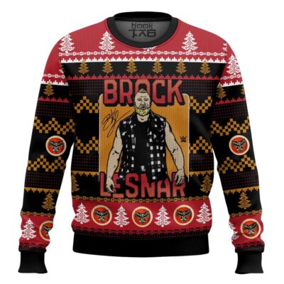 Hooktab Brock Lesnar WWE Ugly Christmas Sweater
