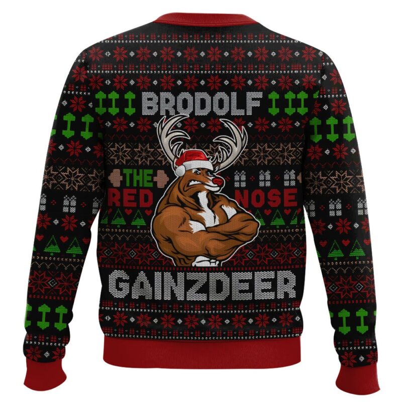 Hooktab Brodolf The Red-nosed Gainzdeer Ugly Christmas Sweater Hooktab Brodolf The Red-nosed Gainzdeer Ugly Christmas Sweater