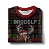 Hooktab Brodolf The Red-nosed Gainzdeer Ugly Christmas Sweater