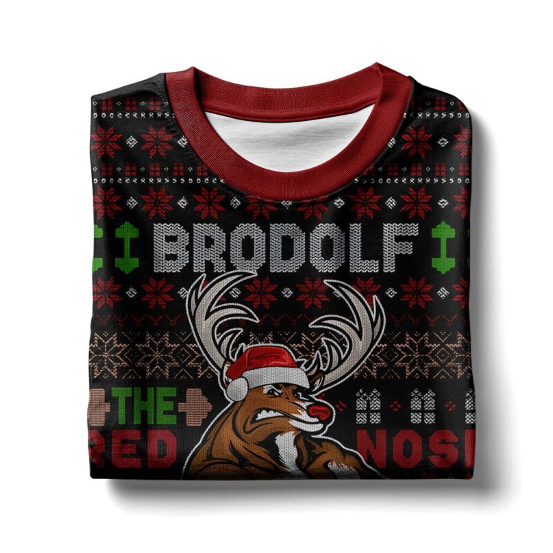 Hooktab Brodolf The Red-nosed Gainzdeer Ugly Christmas Sweater Hooktab Brodolf The Red-nosed Gainzdeer Ugly Christmas Sweater