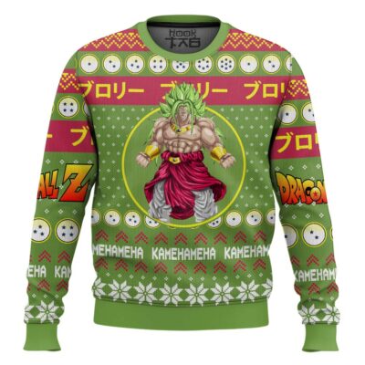 Hooktab Broly Kamehameha Dragon Ball Z Ugly Christmas Sweater