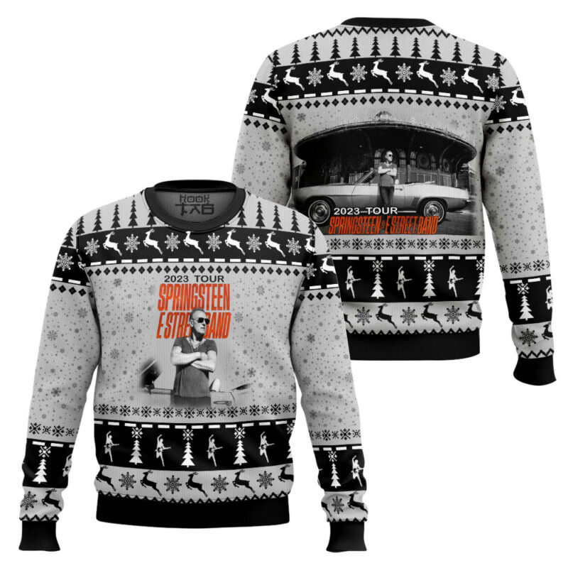 Hooktab Bruce Springsteen 2023 Tour Ugly Christmas Sweater Hooktab Bruce Springsteen 2023 Tour Ugly Christmas Sweater