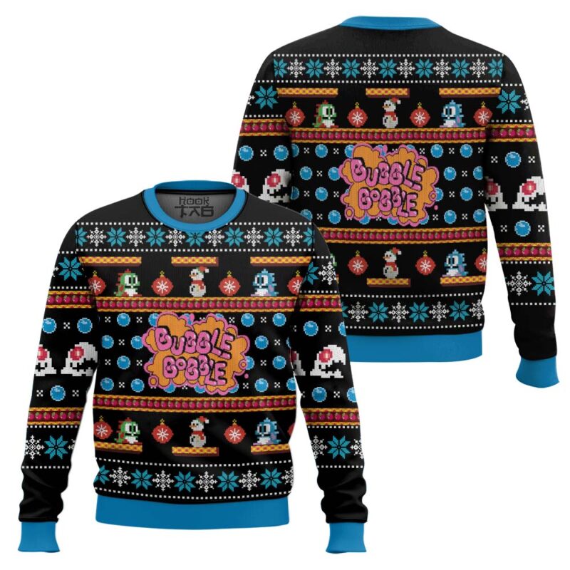 Hooktab Bubble Bobble Ugly Christmas Sweater Hooktab Bubble Bobble Ugly Christmas Sweater