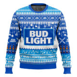 Hooktab Bud Light American Beer Ugly Christmas Sweater