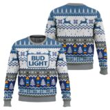 Hooktab Bud Light American Lager Ugly Christmas Sweater