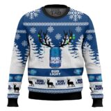 Hooktab Bud Light Beer - Custom Name Ugly Christmas Sweater